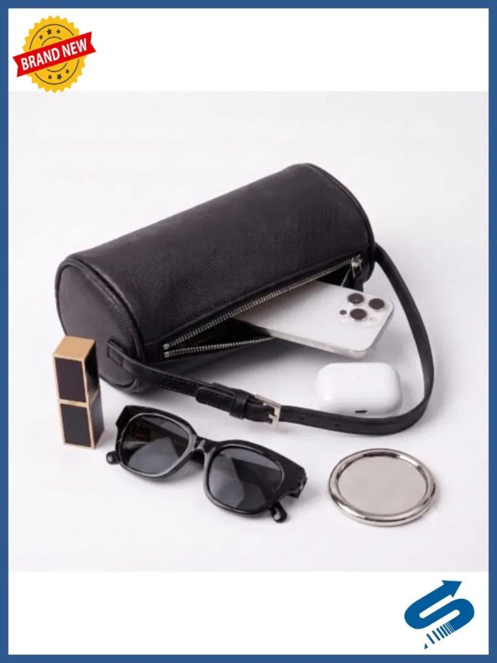 Mini Leather Crossbody Hobo Bag with Adjustable Strap